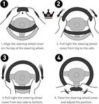 Car Steering Wheel Covers for Women Girl Padded Carbon Fiber PU Leather Cute - Image 8