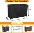 Kingling Outdoor Table Cover for Bar Table, 72 Inch Waterproof Patio Bar Cover - Image 3