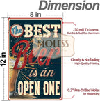 "The Best Beer is an Open One" Funny Bar Sign or Man Cave Decor | 12x8″ Durable - Image 2
