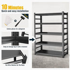 78" H, Metal Garage Shelving Heavy Duty 5-Tier Adjustable Storage Shelves Easy - Image 5