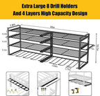 Wall Mount Power Tool Organizer, 4 Layer 8 Drill Hangers Storage Rack, Tool - Image 4