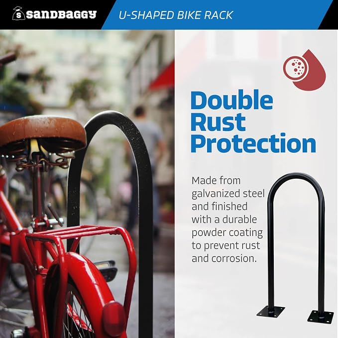 Sandbaggy In Ground Bike Rack | U Shaped, Commercial, 1 Loop, Galvanized Steel - Image 7