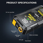 Car Battery Jump Starter with 4000A Peak Smart Clip LCD Display and 3 Modes - Image 6