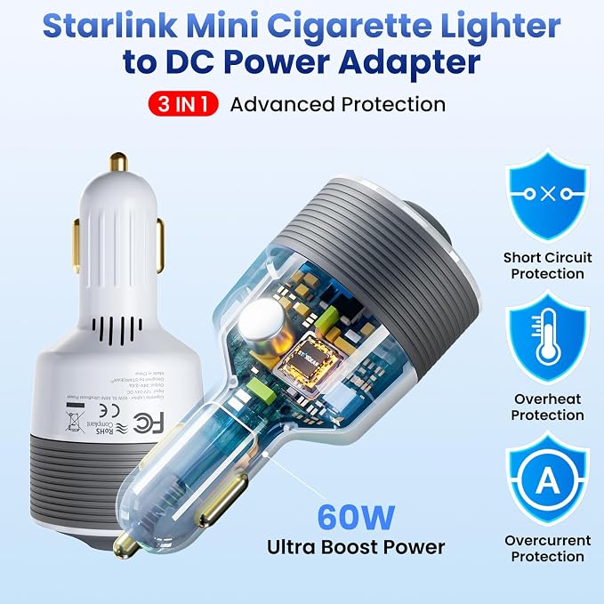 Starlink Mini Car Adapter - 12V to 24V DC Step Up Converter - Image 4