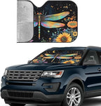 Floral Dragonfly Car Sun Shade Windshield Sunshade Foldable Front Window Shield - Image 3