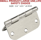 42 Pack Rounded Door Hinges Brushed Nickel 3.5 inch x 3-1/2", 5/8" Radius Heavy - Image 4