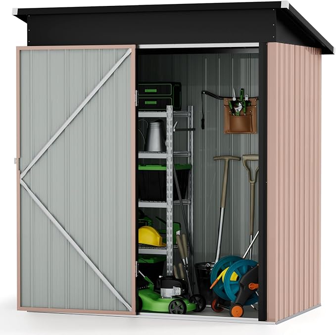 Aoxun 80 CU. FT Outdoor Storage Shed Waterproof Garden Metal Tool Shed - Image 5