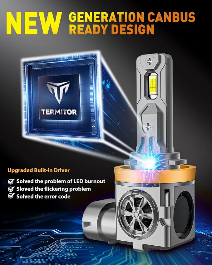 Latest H11/H9 Bulbs, 000LM 900% Ultra-Brightness, Real 1:1 Halogen Mini Size - Image 6