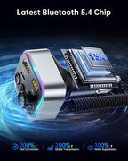 Syncwire Bluetooth 5.4 FM Transmitter Car Adapter 66W PD & QC 3.0 Fast Charging - Image 2
