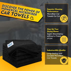 HOMEXCEL Black Microfiber Cleaning Cloth 6 Pack, 12.5 x 12.5 inch Microfiber - Image 2