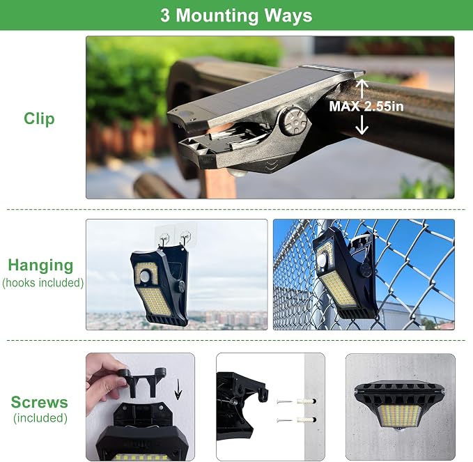 Tryme 118Leds Solar Lights Outdoor Clip Motion Sensor Lights Security Light 3 - Image 4