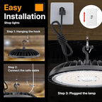 2 Pack LED High Bay Light 200W 30000 lm, 5000K UFO High Bay Led Shop Lights ETL - Image 5
