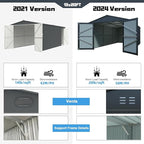 KUIKUI 20x13ft Heavy Duty Outdoor Garage Metal Shed, Sheds and Outdoor Storage - Image 3