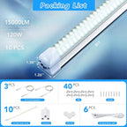 10 Pack 8FT T8 LED Shop Lights, 120W Integrated Tube Light, 19200LM 6000-6500K - Image 5