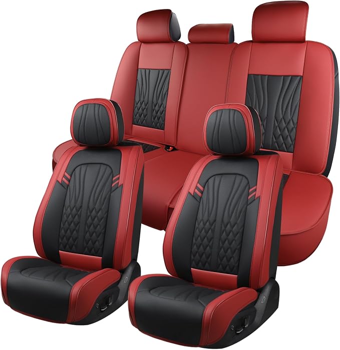 Leather Car Seat Covers, Car Seat Protector Waterproof, Seat Covers Full Set by MINGBRONCARSEATCOVER