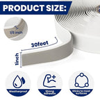 ADHES Premium Butyl Sealant Tape 1" x 30 'x 1/8" Gray Butyl Rubber Sealant Tape - Image 2