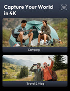 Action Camera 4K 20MP, Dual Use Action Camera and Dash Cam, Waterproof - Image 3