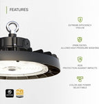 ASD LED High Bay UFO Light Fixture, Commercial Shop Lighting | 3CCT, IP69K - Image 3