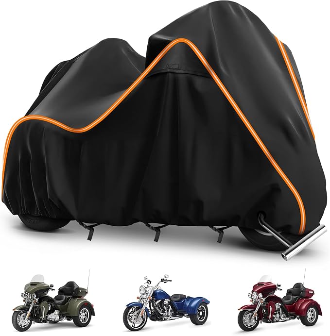 420D Motorcycle Cover for Trike Models Freewheeler, Tri Glide Ultra and CVO by BIGACOVER