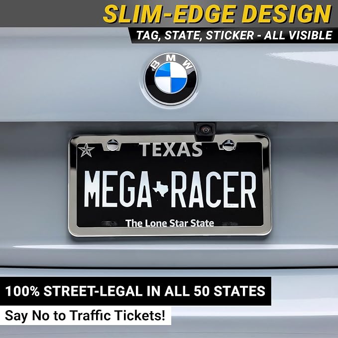 Premium Slim Polished Mirror Chrome License Plate Frame – 1 Pack, Rust-Free - Image 6
