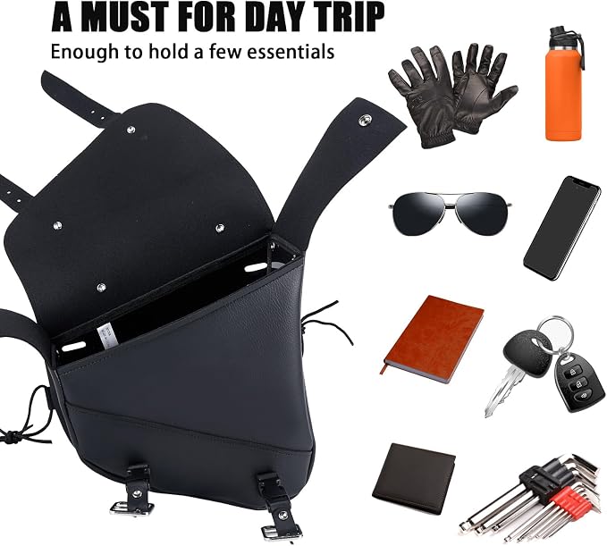 Motorcycle Saddle Bags Leather Motorcycle Solo Swing Arm Bag - Image 3