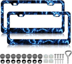 Blue Lightning License Plate Frames by Unknown