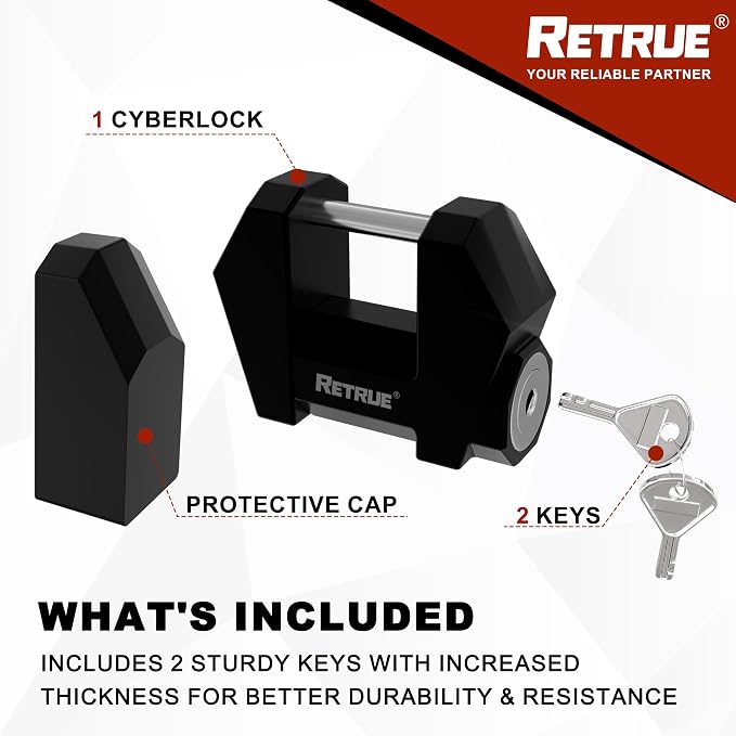 RETRUE Trailer Tongue Coupler Lock, Upgrade Trailer Cyberlock Dia 1/4'' - Image 7