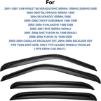 Window Visors Rain Guards for 2001-2007 Chevy Silverado/GMC Sierra, Window Vent - Image 2