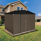 8 x 6 FT Outdoor Storage Metal Shed, Bike Garden Tool Shed - Image 6