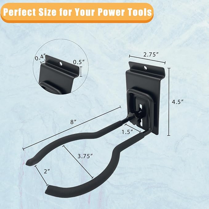 Adjustable Slatwall Hooks, Lockable Slatwall Weedeater Hanger, String Trimmer - Image 6
