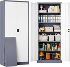 SISESOL Storage Cabinet with Doors and Shelves, Steel Lockers by SISESOL
