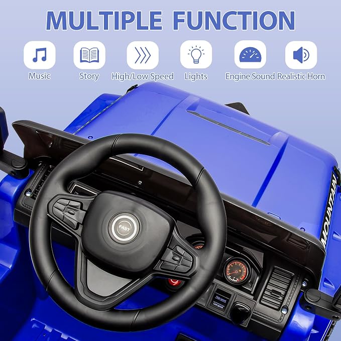 12V Kids Ride on Truck Car, w/Parent Remote Control, Twin 35w Motors, 3 Speeds - Image 5