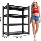 Metal Storage Rack Tier Height Free Adjustable Garage Tool Rack Load Capacity - Image 2