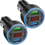 USB C Car Charger, 78W 4 Port Car Phone Charger Adapter Fast Charging, Dual USB by HOME