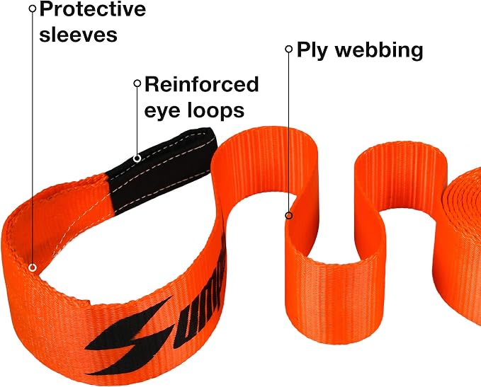 Recovery Tow Strap 3in X 30ft Heavy Duty 30, 000 lbs Break Strength, Use - Image 3