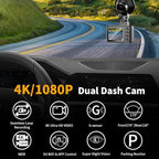 Dash Cam Front and Rear: 4K Dual Channel Dash Cam - Image 2