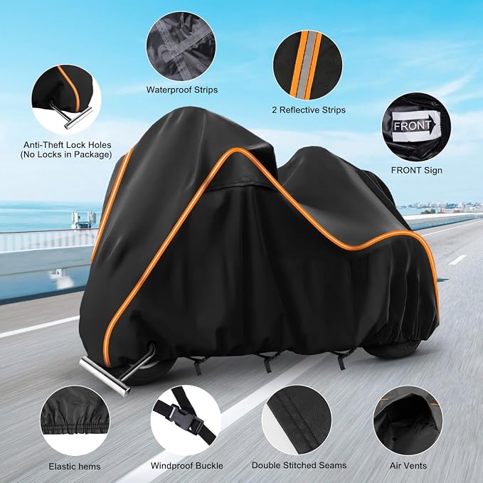 420D Motorcycle Cover for Trike Models Freewheeler, Tri Glide Ultra and CVO - Image 2