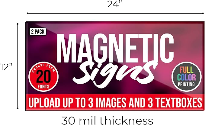 2 Pack, Personalized Magnetic Signs - Image 5