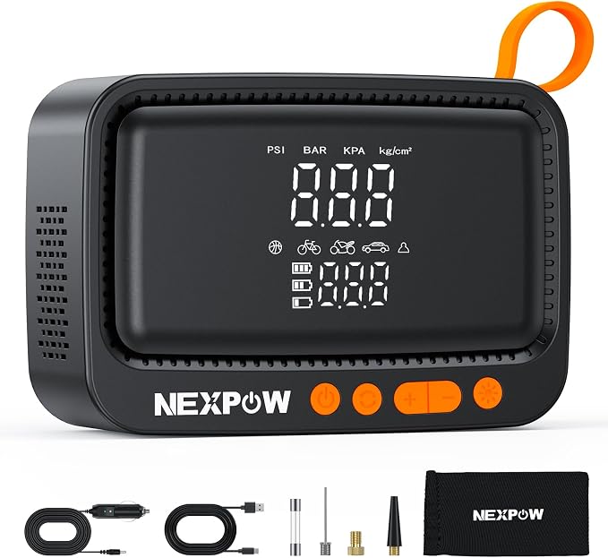 NEXPOW Tire Inflator Portable Air Compressor, 150 PSI Cordless Air Pump by NEXPOW
