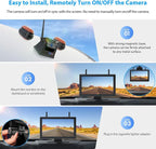 3 Magnetic Solar Wireless Backup Camera HD1080P Loop Recording 10.1 Inch - Image 2
