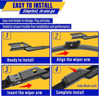 3 wipers Replacement for 2018-2021 2022 Volkswagen Vw Tiguan, Windshield Wiper - Image 8