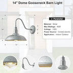14in Outdoor Gooseneck Barn Lights - Image 7
