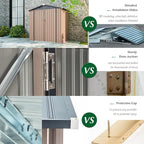 AECOJOY Shed 8' x 10' Outdoor Storage Metal Shed, Steel Yard Shed - Image 6
