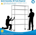 Wire Shelving with Wheels, 3000 Lbs Storage Shelves Heavy Duty, - Image 6