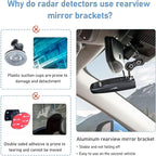 Radar Detector Mount, Rearview Mirror Rod Radar Mounting Bracket+Rearview - Image 6