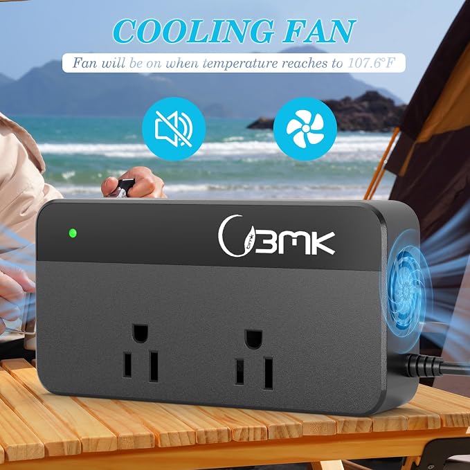 BMK 200W Car Power Inverter DC 12V to 110V AC Car Inverter 4 USB Ports Charger - Image 5