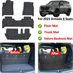 Floor Mat for 2025 Nissan Armada Only Suit for 8 Seats, TPE All Weather - Image 2