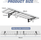 WALMANN 2 Pack Garage Wall Shelves, 1 x 4 ft/12 * 48 inch Wall Mounted Storage - Image 4