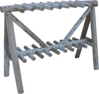 21-Place Freestanding Log Ski Rack Holder, Indoor & Outdoor Snowboard Racks - Image 8