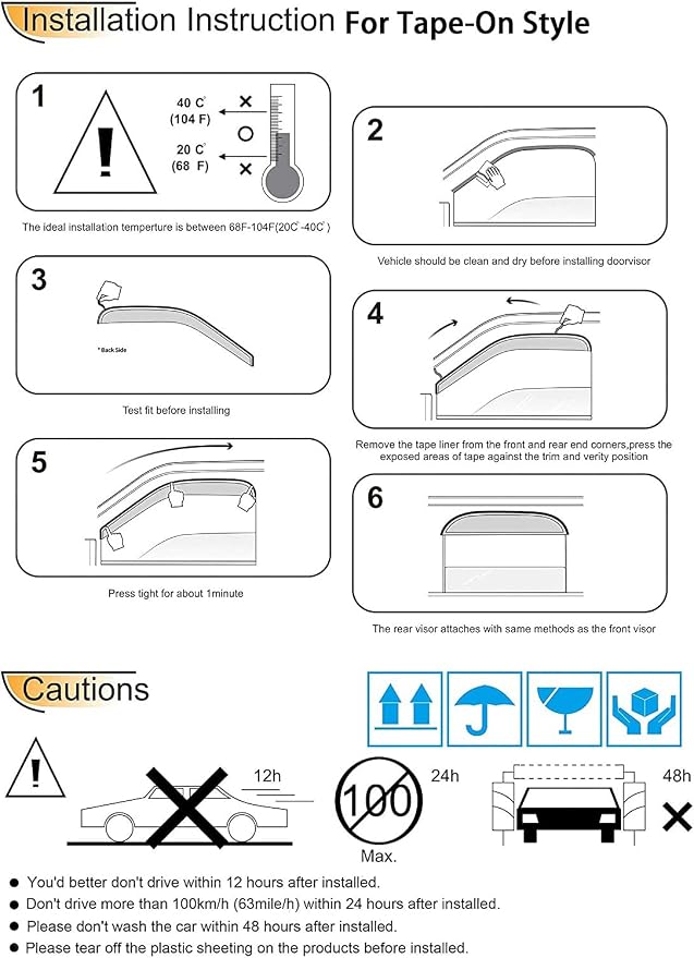 94992 Side Window Wind Deflector, Window Visor fit - Image 6